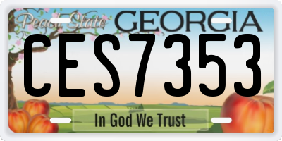 GA license plate CES7353