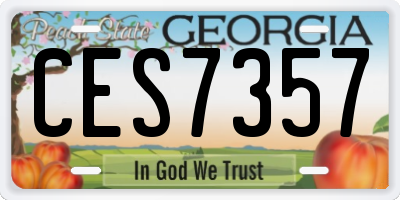 GA license plate CES7357