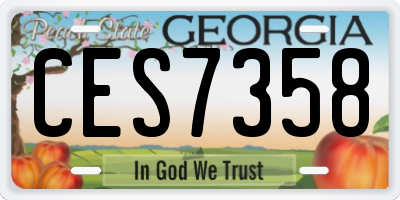 GA license plate CES7358