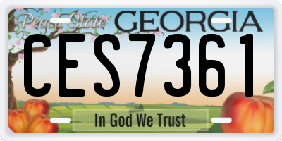 GA license plate CES7361