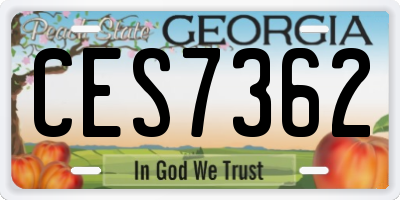 GA license plate CES7362