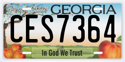 GA license plate CES7364