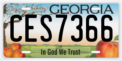 GA license plate CES7366