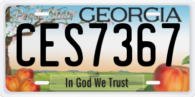 GA license plate CES7367