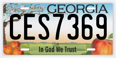 GA license plate CES7369