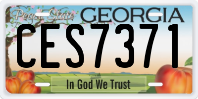 GA license plate CES7371