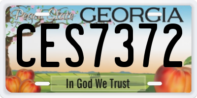 GA license plate CES7372