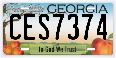 GA license plate CES7374