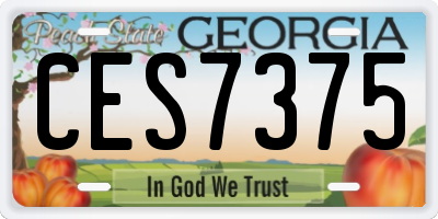 GA license plate CES7375