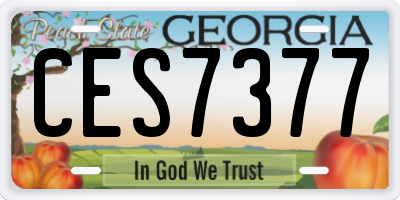 GA license plate CES7377