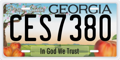 GA license plate CES7380