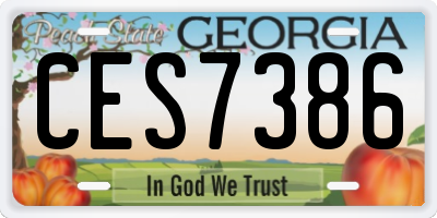 GA license plate CES7386