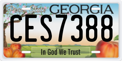 GA license plate CES7388