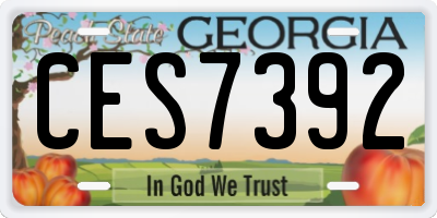 GA license plate CES7392