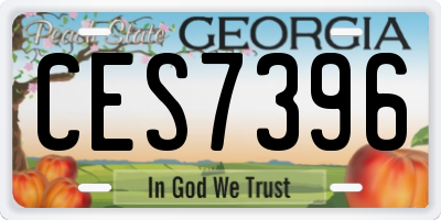 GA license plate CES7396