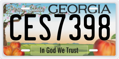 GA license plate CES7398