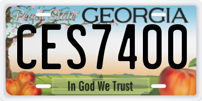 GA license plate CES7400