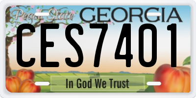 GA license plate CES7401