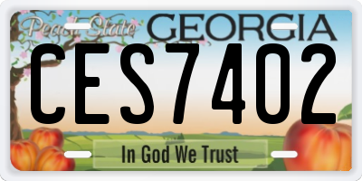GA license plate CES7402