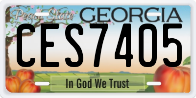 GA license plate CES7405