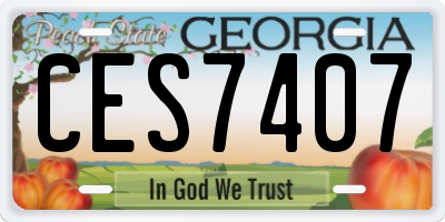 GA license plate CES7407