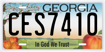 GA license plate CES7410