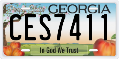 GA license plate CES7411