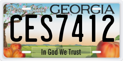 GA license plate CES7412