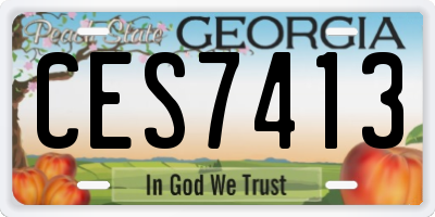 GA license plate CES7413