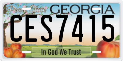 GA license plate CES7415
