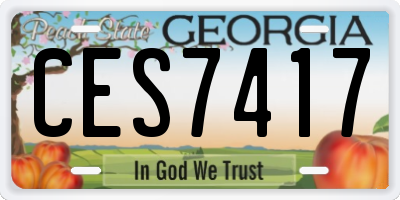 GA license plate CES7417