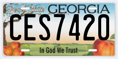 GA license plate CES7420