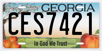 GA license plate CES7421
