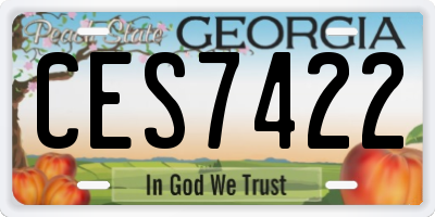 GA license plate CES7422
