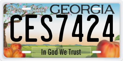 GA license plate CES7424