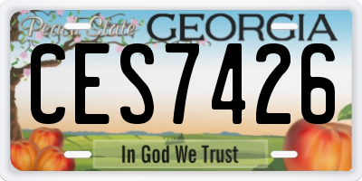 GA license plate CES7426