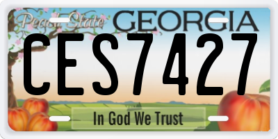 GA license plate CES7427