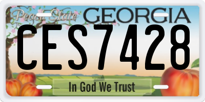 GA license plate CES7428