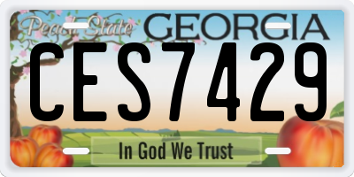 GA license plate CES7429