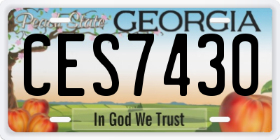 GA license plate CES7430