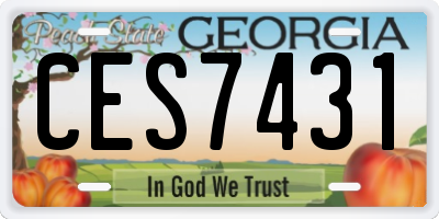 GA license plate CES7431