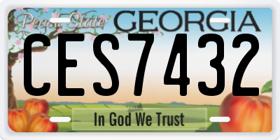 GA license plate CES7432