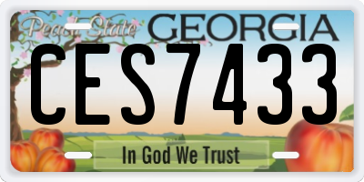 GA license plate CES7433
