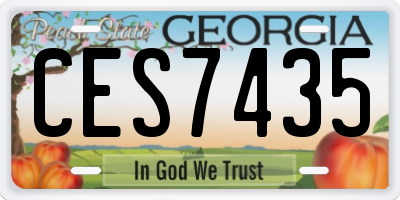 GA license plate CES7435