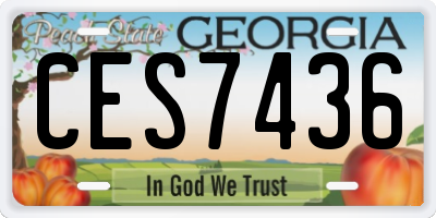 GA license plate CES7436