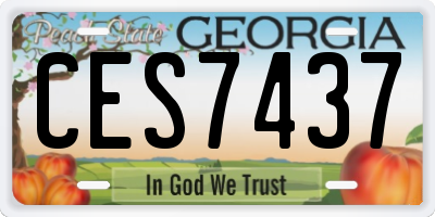 GA license plate CES7437