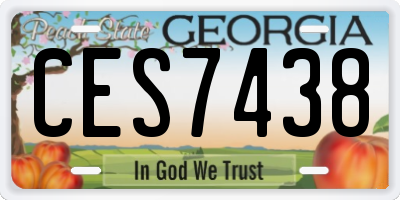 GA license plate CES7438
