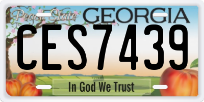 GA license plate CES7439