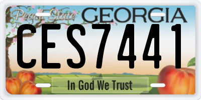 GA license plate CES7441