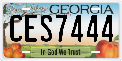 GA license plate CES7444